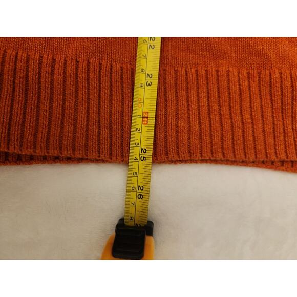 Chaps Sweater Mens 2XL Orange Elbow Pads Long Sleeve 1/4 Button Pullover Heavy - Picture 9 of 9